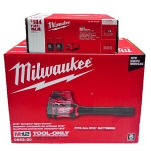 Milwaukee Compact Blower BUNDLE- M12 CP2.0 Starter Kit W/ 2 Batteries + Charger